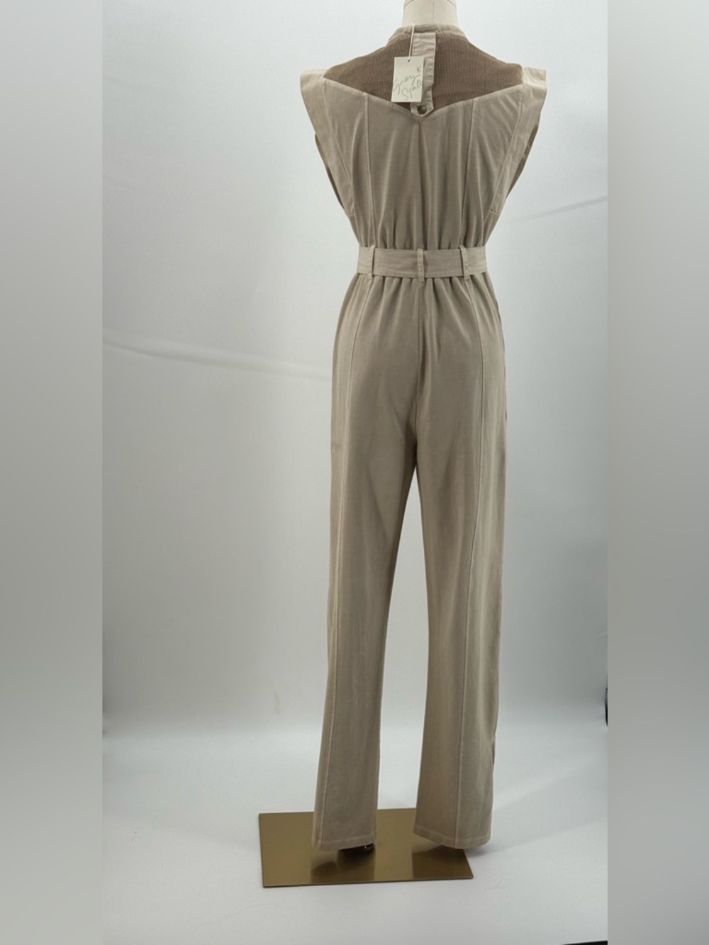 Gray State Indya Utility Jumpsuit Belted Wide-Leg Slit at Hemline Size 0 - Picture 9 of 14